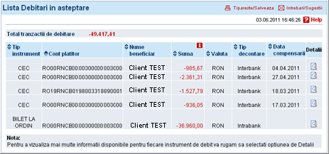Pending Debits